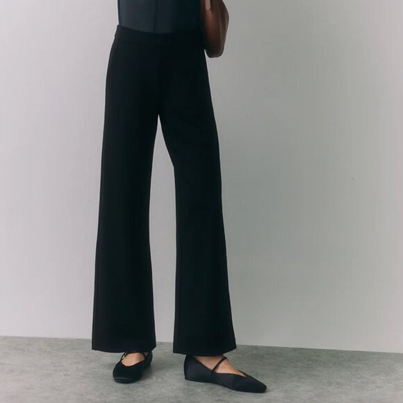 Cuyana Black Flare Women's Pants Ponte Classic Pant knit thick 8 - Picture 1 of 8